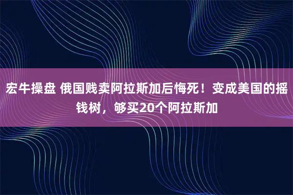 宏牛操盘 俄国贱卖阿拉斯加后悔死!变成美国的摇钱树,够买20个阿拉斯加